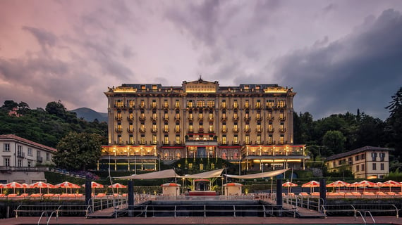 Hotel Tremezzo's facade, Tremezzina, Lake Como, Italy