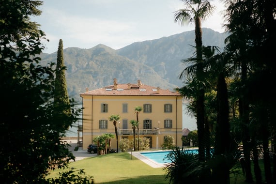 Villa Aura's facade, Limonta, Lake Como, Italy