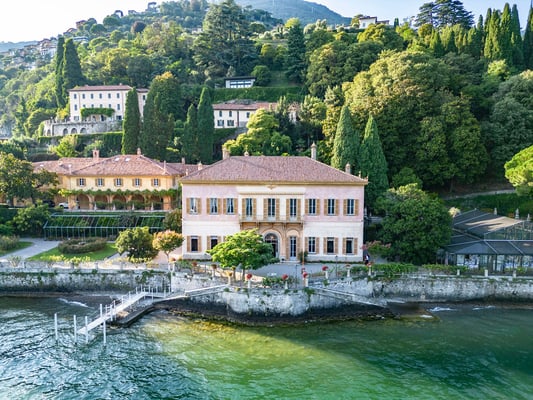 Villa Pizzo's facade, Cernobbio, Lake Como, Italy