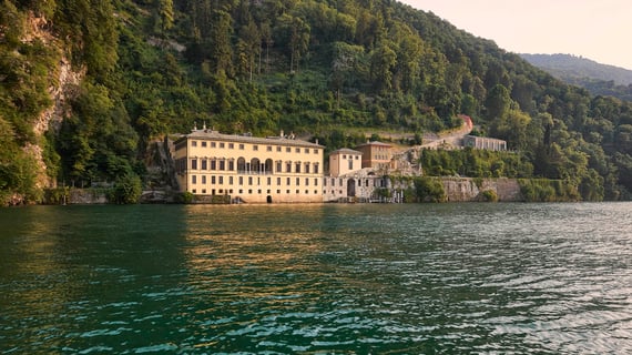 Villa Pliniana's facade, Torno, Lake Como, Italy