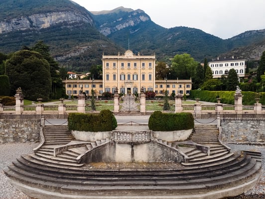 Villa Sola Cabiati's facade, Tremezzo, Lake Como, Italy